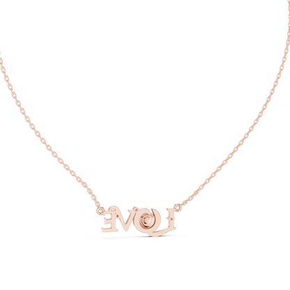 Diamond LOVE Pendant | Minimal Gold Necklace | Timeless Valentine Gift For Women