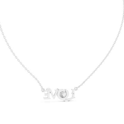 Diamond LOVE Pendant | Minimal Gold Necklace | Timeless Valentine Gift For Women