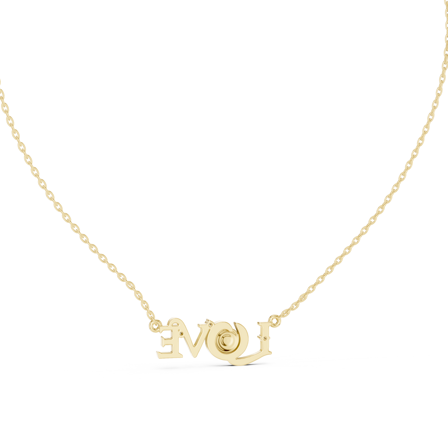 Diamond LOVE Pendant | Minimal Gold Necklace | Timeless Valentine Gift For Women