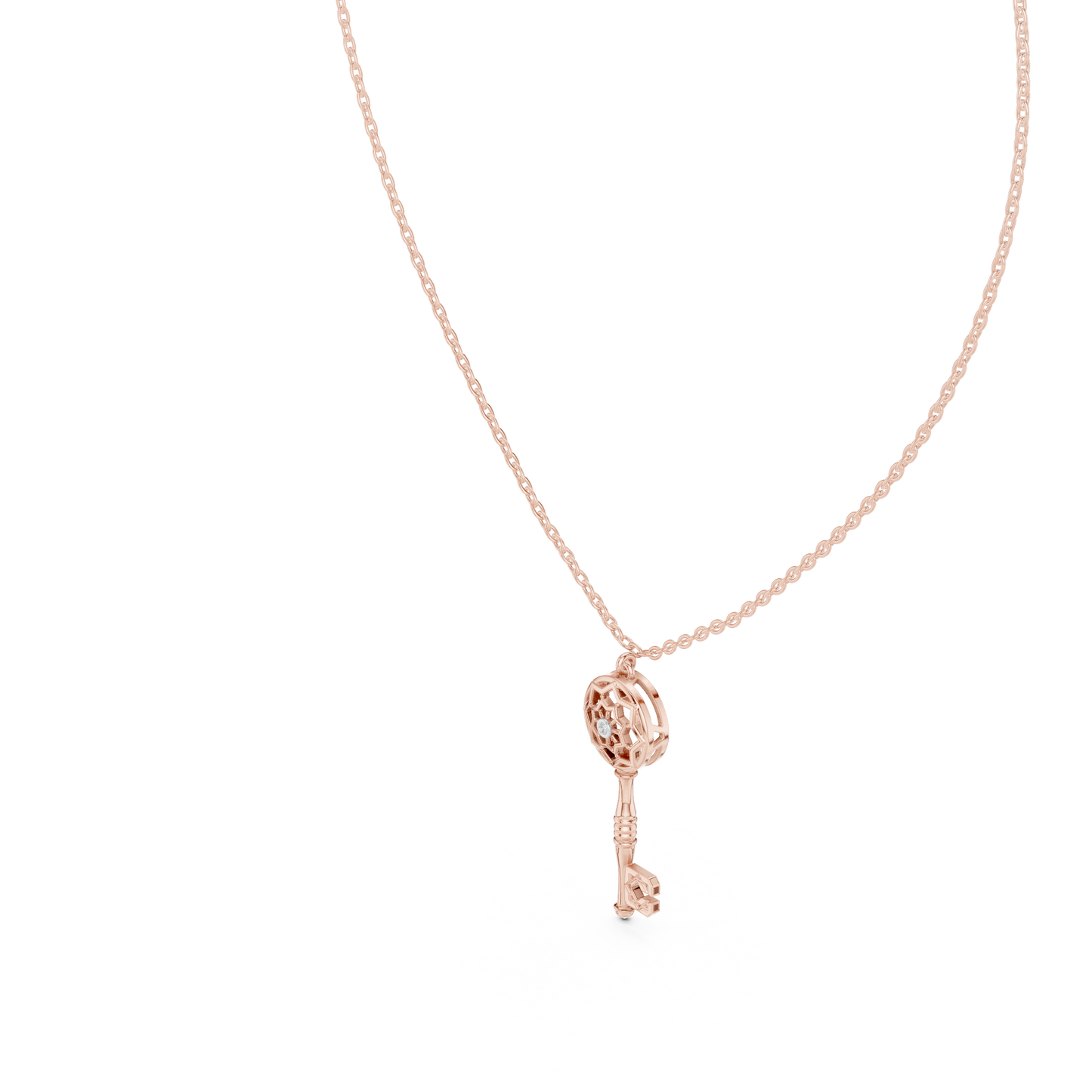 Luxury Diamond Key Pendant Necklace Initial C Gold Symbol Dreamcatcher Gift