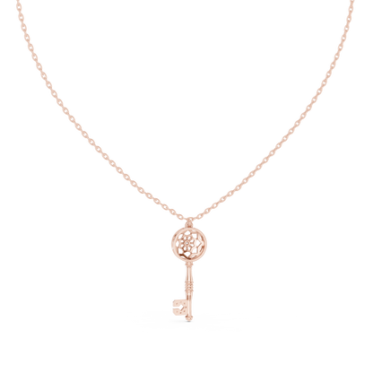 Luxury Diamond Key Pendant Necklace Initial C Gold Symbol Dreamcatcher Gift
