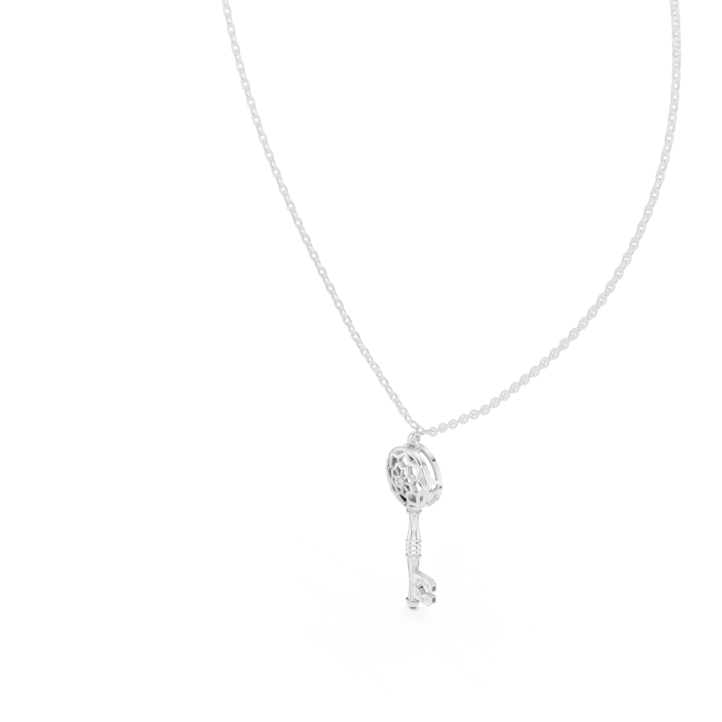 Luxury Diamond Key Pendant Necklace Initial C Gold Symbol Dreamcatcher Gift