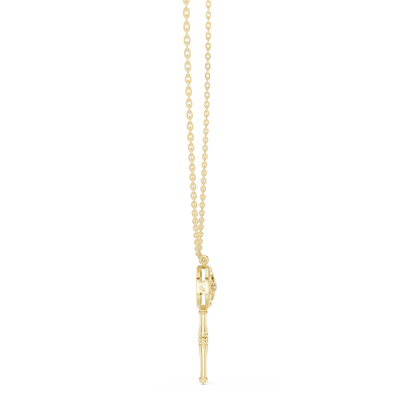 Luxury Diamond Key Pendant Necklace Initial C Gold Symbol Dreamcatcher Gift