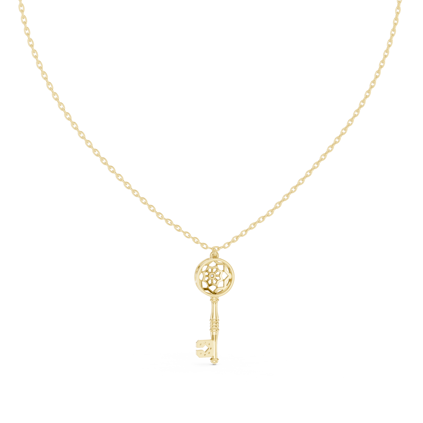 Luxury Diamond Key Pendant Necklace Initial C Gold Symbol Dreamcatcher Gift