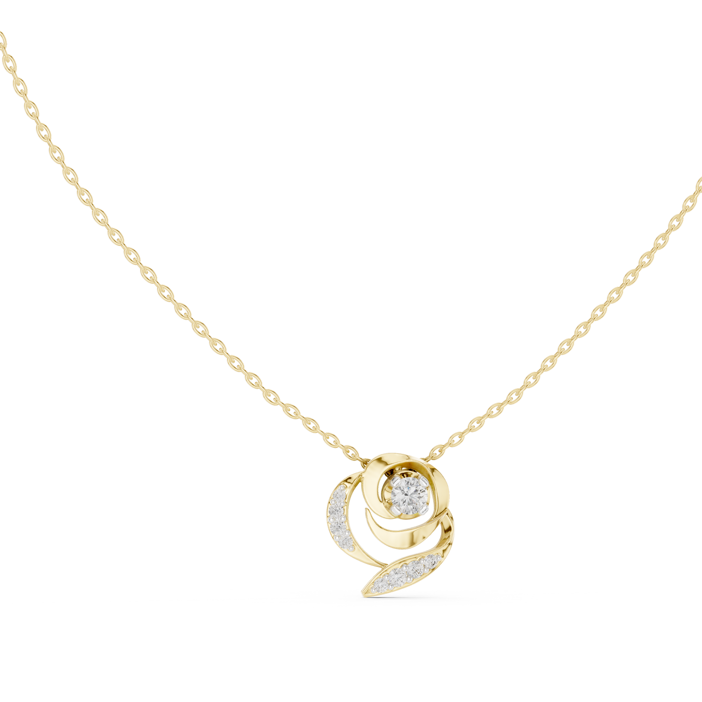 Royal Solitaire Diamond Pendant | Premium Gold Necklace | Statement Luxury Gift For Her