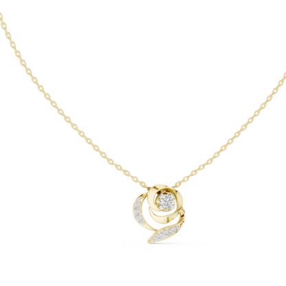 Royal Solitaire Diamond Pendant | Premium Gold Necklace | Statement Luxury Gift For Her