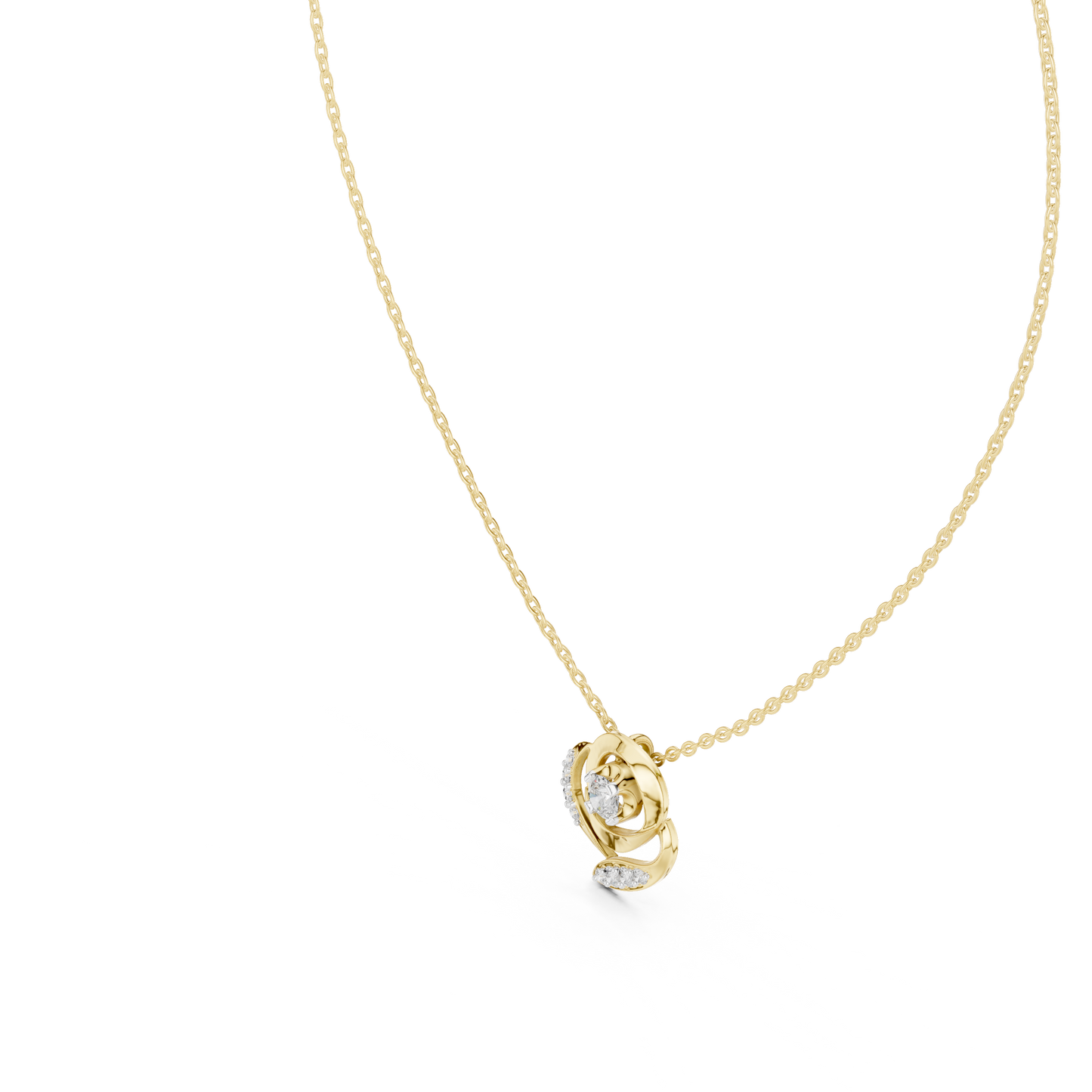 Royal Solitaire Diamond Pendant | Premium Gold Necklace | Statement Luxury Gift For Her