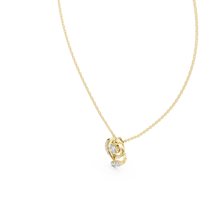 Royal Solitaire Diamond Pendant | Premium Gold Necklace | Statement Luxury Gift For Her