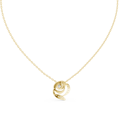 Royal Solitaire Diamond Pendant | Premium Gold Necklace | Statement Luxury Gift For Her