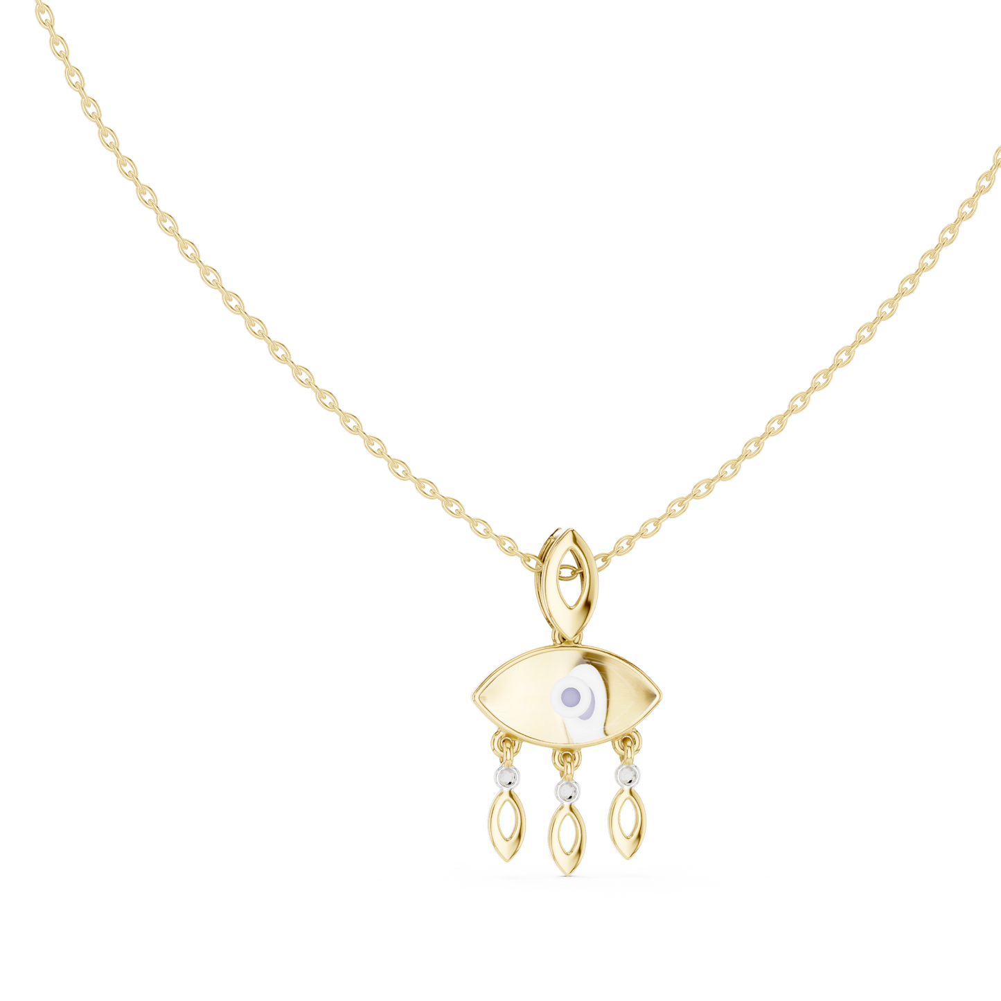 Evil Eye Charm Necklace Handcrafted Gold Protection Jewelry Elegant Nazar Gift For Her