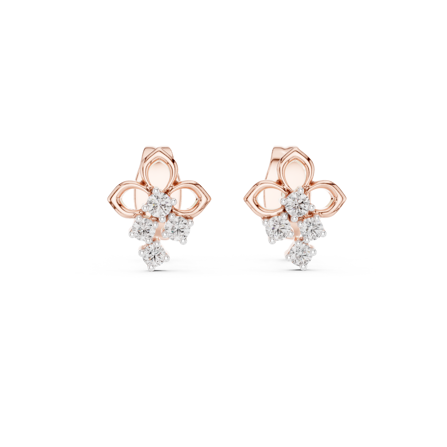 Prime Estate Diamond Floral Studs | High-Value Jewelry | Estate-Inspired Diamond Floral Studs | Heirloom Craftsmanship