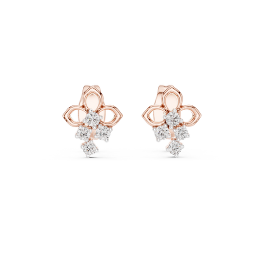 Prime Estate Diamond Floral Studs | High-Value Jewelry | Estate-Inspired Diamond Floral Studs | Heirloom Craftsmanship