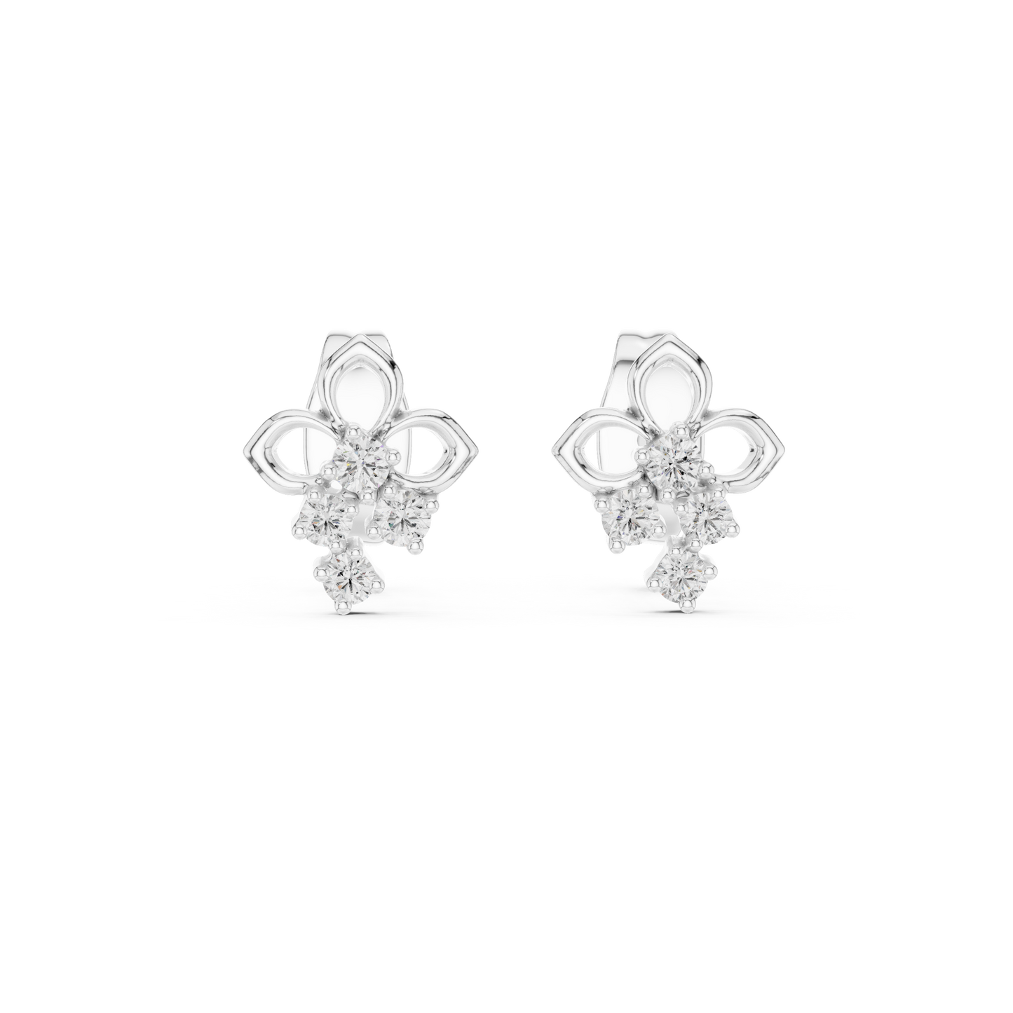 Prime Estate Diamond Floral Studs | High-Value Jewelry | Estate-Inspired Diamond Floral Studs | Heirloom Craftsmanship