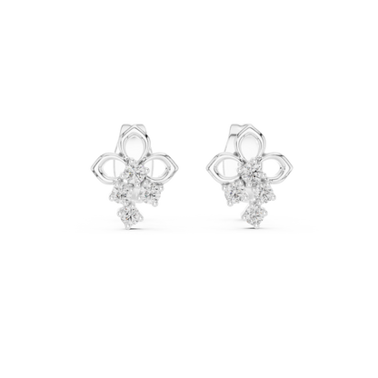 Prime Estate Diamond Floral Studs | High-Value Jewelry | Estate-Inspired Diamond Floral Studs | Heirloom Craftsmanship
