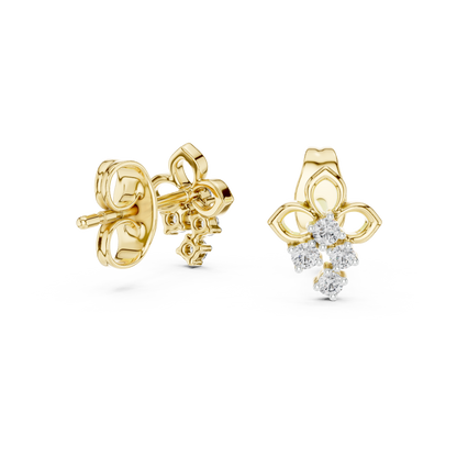 Prime Estate Diamond Floral Studs | High-Value Jewelry | Estate-Inspired Diamond Floral Studs | Heirloom Craftsmanship