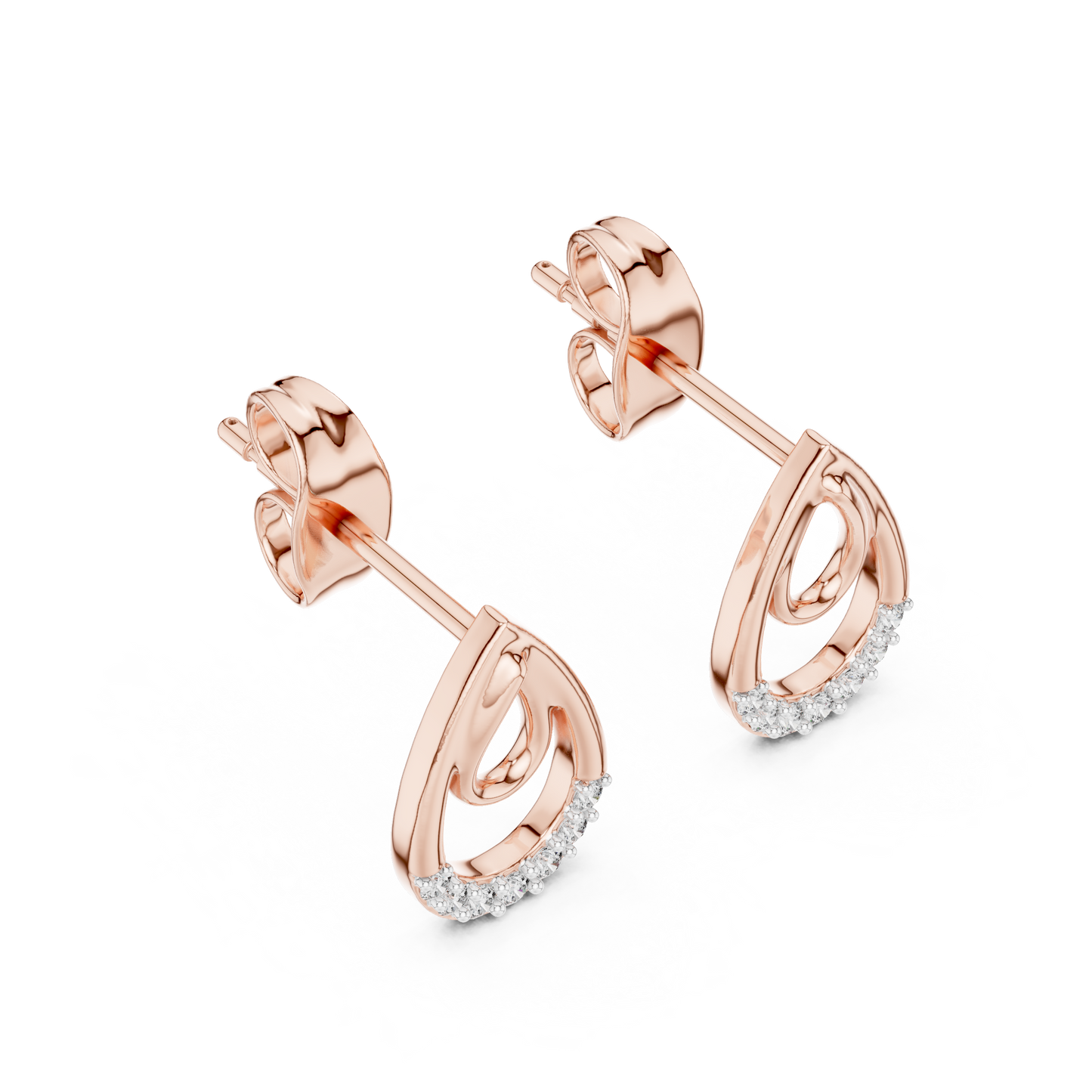 Sophisticated Double Drop Diamond Earrings | Elegant Silver Stud Earrings for Women