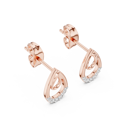 Sophisticated Double Drop Diamond Earrings | Elegant Silver Stud Earrings for Women