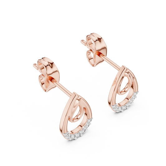 Sophisticated Double Drop Diamond Earrings | Elegant Gold Stud Earrings for Women