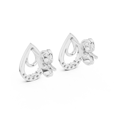 Sophisticated Double Drop Diamond Earrings | Elegant Silver Stud Earrings for Women