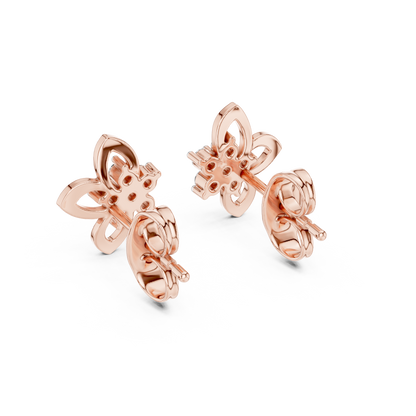 Heritage Blossom Diamond Studs | Legacy-Grade Floral Earrings with Rare Diamond Fire