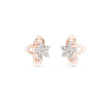 Heritage Blossom Diamond Studs | Legacy-Grade Floral Earrings with Rare Diamond Fire