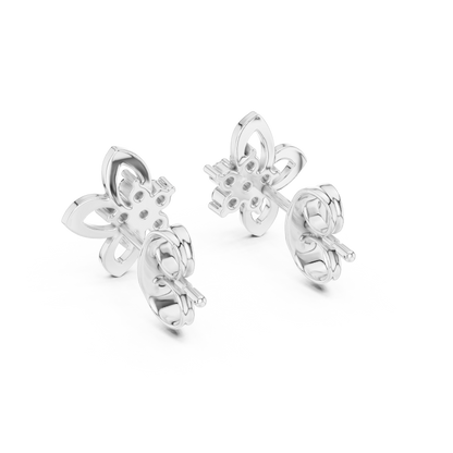 Heritage Blossom Diamond Studs | Legacy-Grade Floral Earrings with Rare Diamond Fire