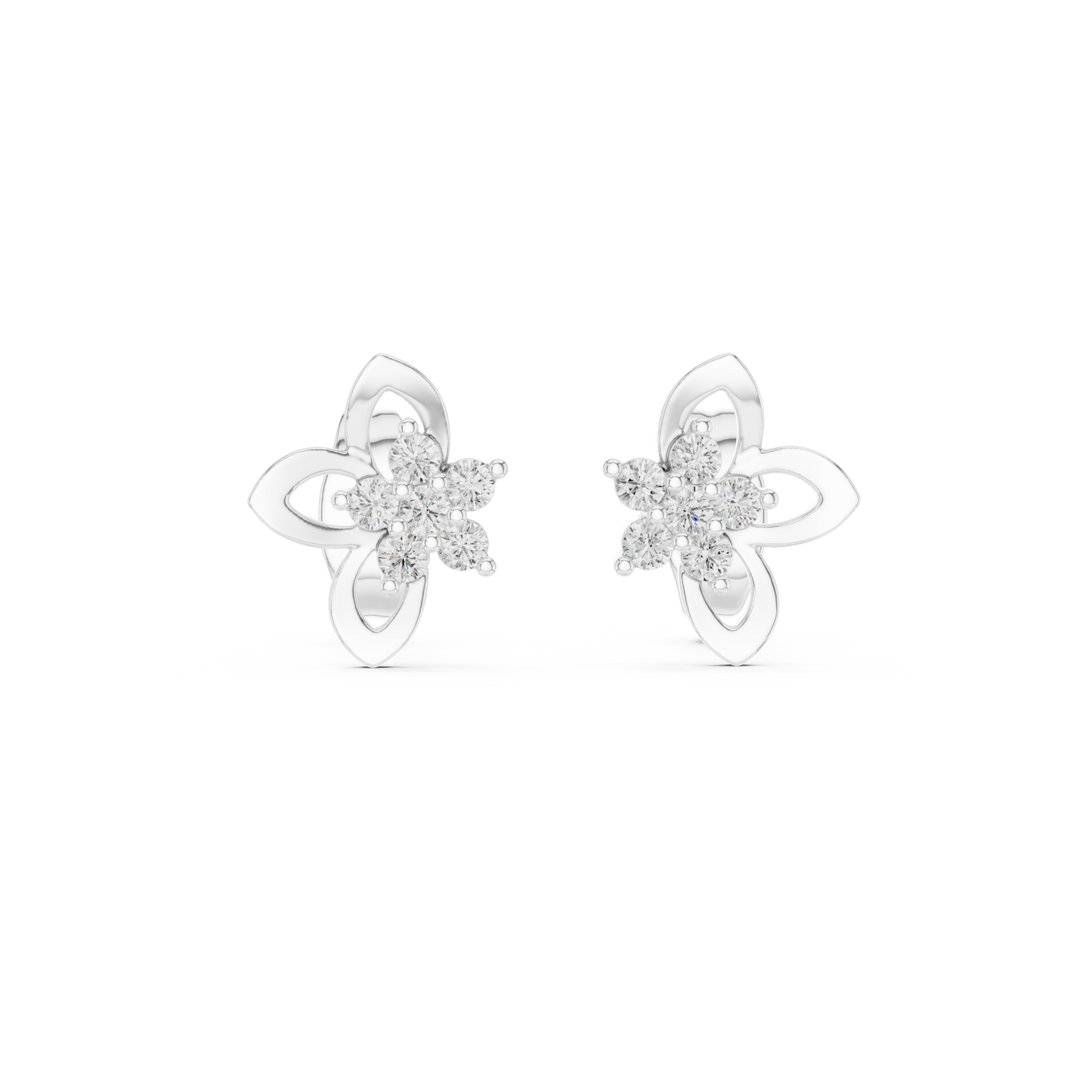 Heritage Blossom Diamond Studs | Legacy-Grade Floral Earrings with Rare Diamond Fire