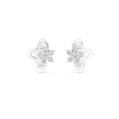 Heritage Blossom Diamond Studs | Legacy-Grade Floral Earrings with Rare Diamond Fire