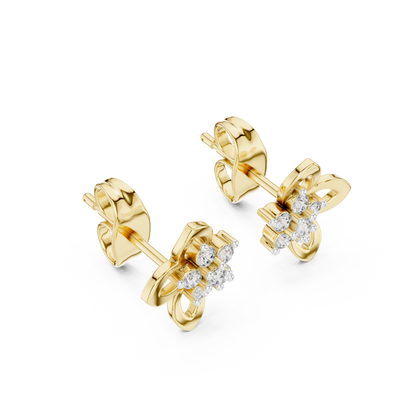 Heritage Blossom Diamond Studs | Legacy-Grade Floral Earrings with Rare Diamond Fire