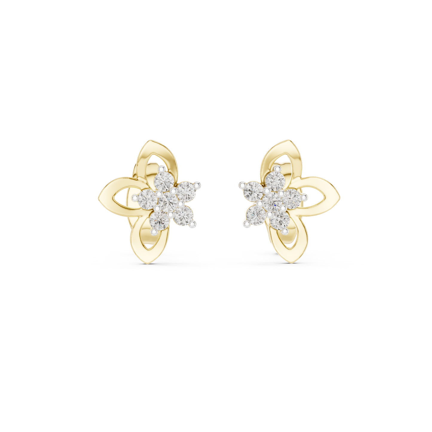 Heritage Blossom Diamond Studs | Legacy-Grade Floral Earrings with Rare Diamond Fire