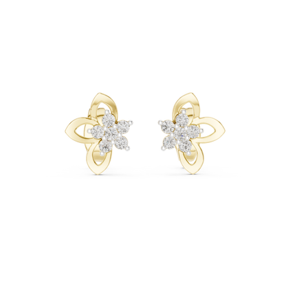 Heritage Blossom Diamond Studs | Legacy-Grade Floral Earrings with Rare Diamond Fire