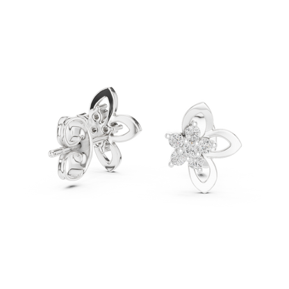 Heritage Blossom Diamond Studs | Legacy-Grade Floral Earrings with Rare Diamond Fire