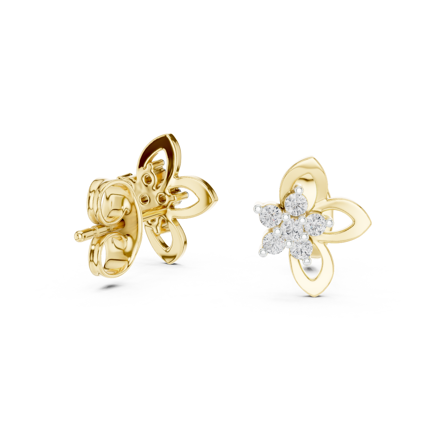 Heritage Blossom Diamond Studs | Legacy-Grade Floral Earrings with Rare Diamond Fire