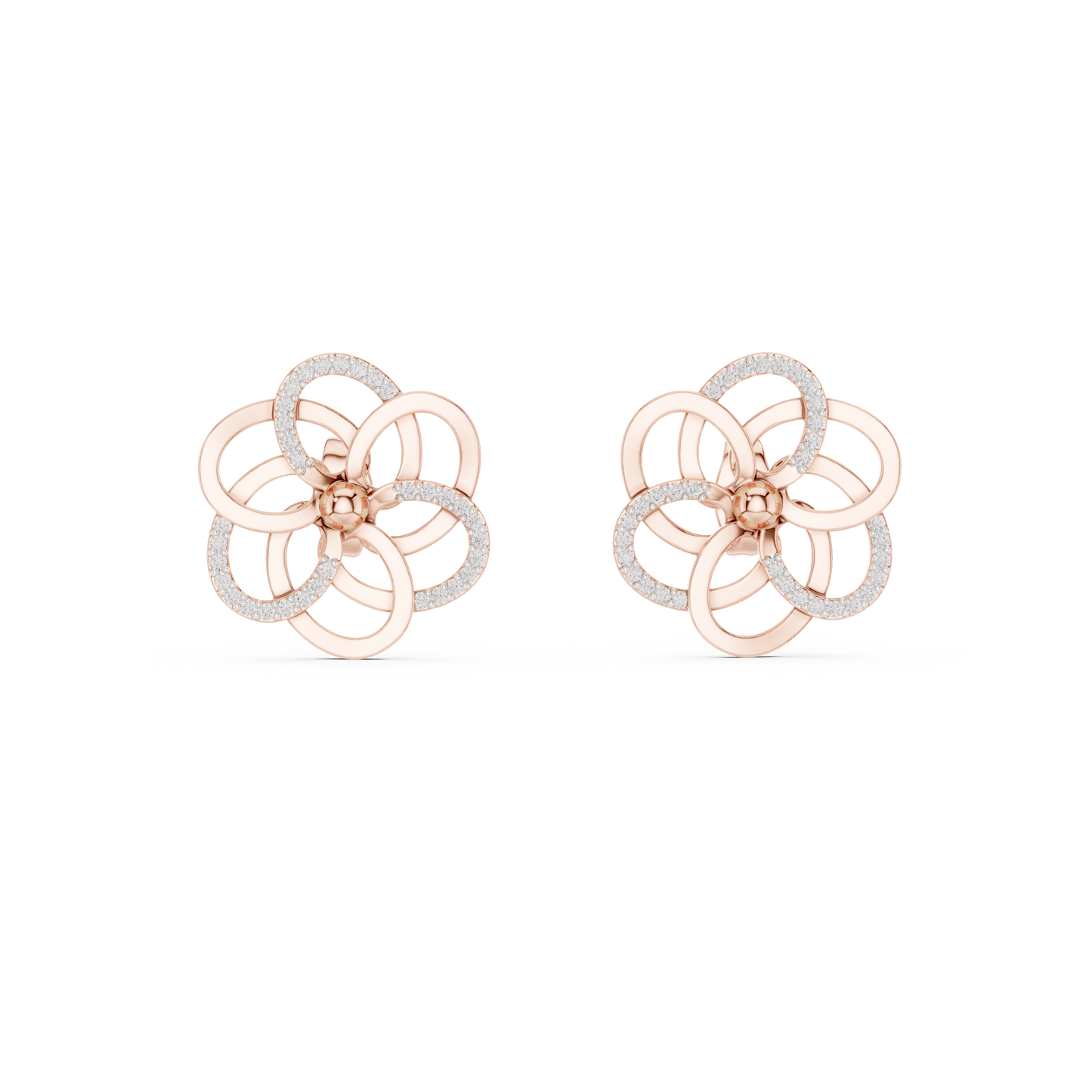 Vortex Petal Infinity Earrings • Multi-Ring Spiral Flower Studs • Hypnotic Designer Style