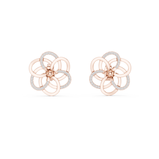 Vortex Petal Infinity Earrings • Multi-Ring Spiral Flower Studs • Hypnotic Designer Style