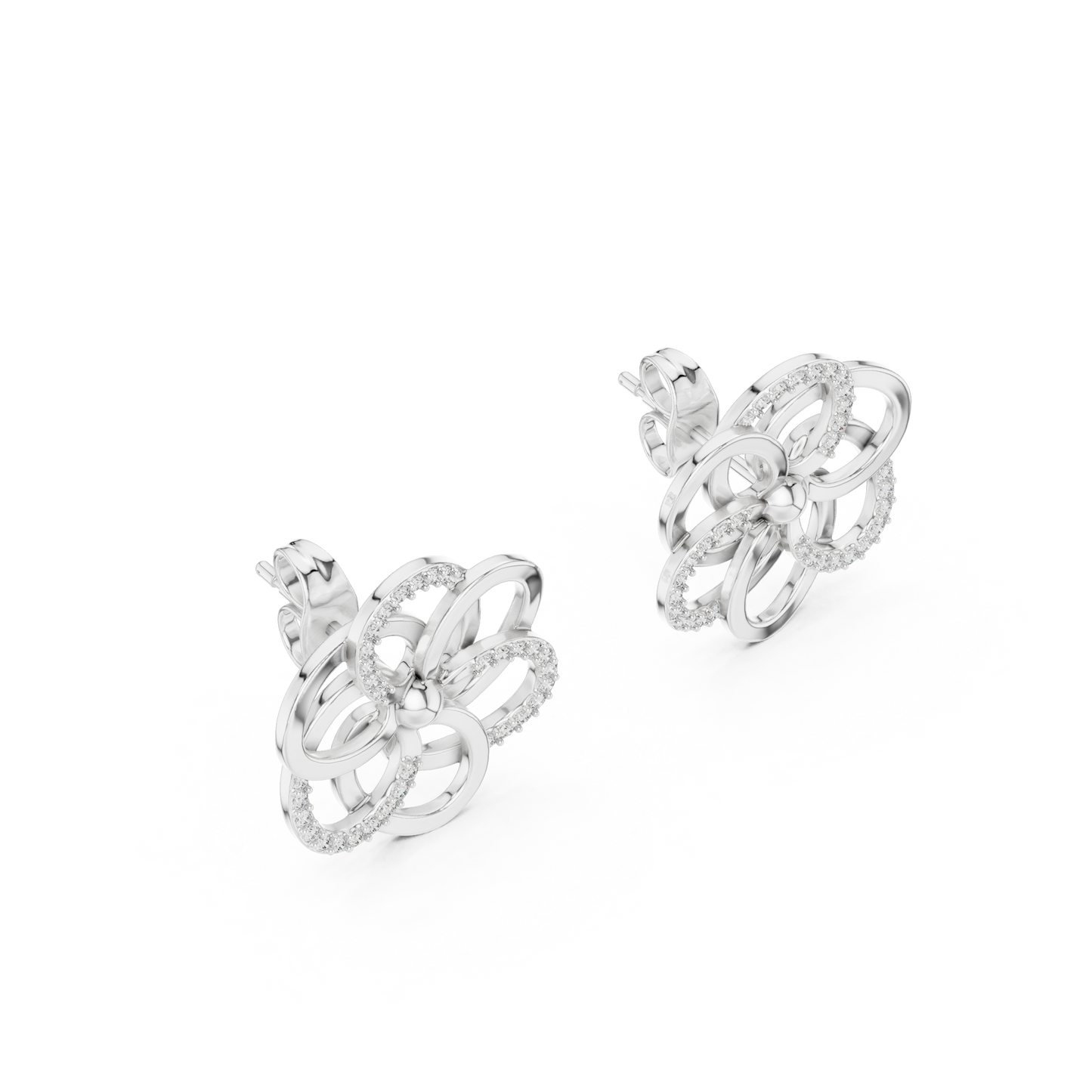 Vortex Petal Infinity Earrings • Multi-Ring Spiral Flower Studs • Hypnotic Designer Style