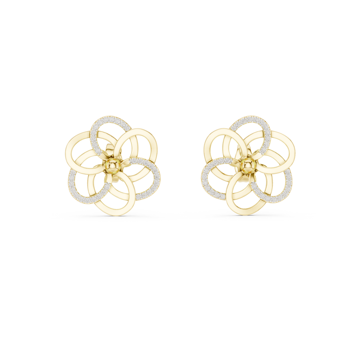 Vortex Petal Infinity Earrings • Multi-Ring Spiral Flower Studs • Hypnotic Designer Style