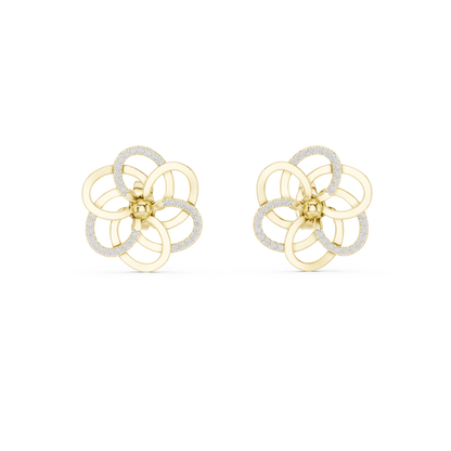 Vortex Petal Infinity Earrings • Multi-Ring Spiral Flower Studs • Hypnotic Designer Style