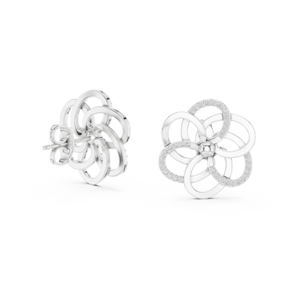 Vortex Petal Infinity Earrings • Multi-Ring Spiral Flower Studs • Hypnotic Designer Style