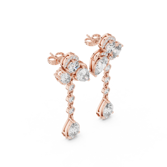 Gatsby Era Art Deco Dangles • Old Hollywood Crystal Drop Earrings • Geometric Halo Bridesmaid Gift