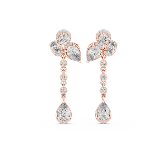 Gatsby Era Art Deco Dangles • Old Hollywood Crystal Drop Earrings • Geometric Halo Bridesmaid Gift