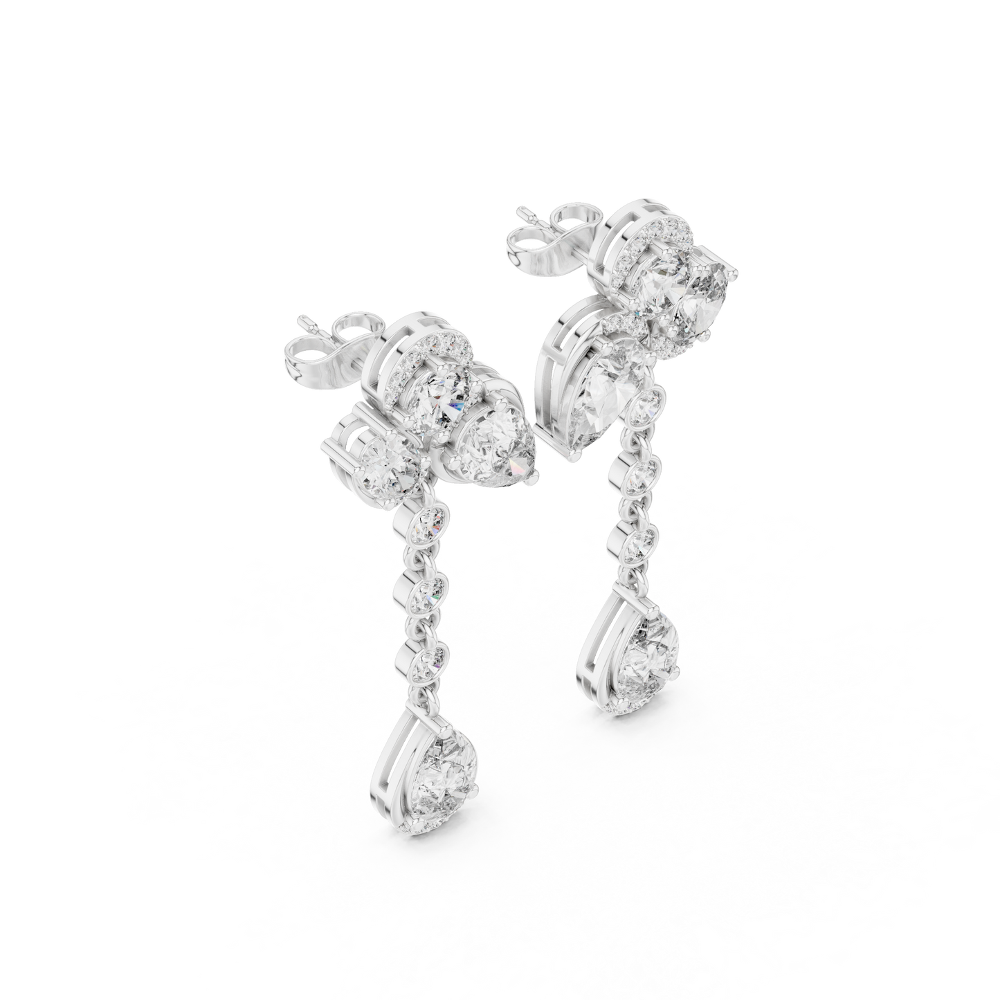 Gatsby Era Art Deco Dangles • Old Hollywood Crystal Drop Earrings • Geometric Halo Bridesmaid Gift