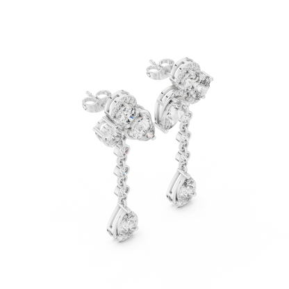 Gatsby Era Art Deco Dangles • Old Hollywood Crystal Drop Earrings • Geometric Halo Bridesmaid Gift