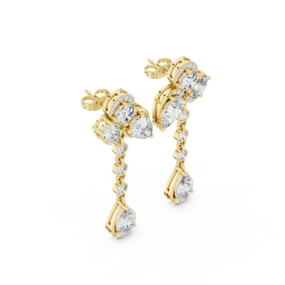 Gatsby Era Art Deco Dangles • Old Hollywood Crystal Drop Earrings • Geometric Halo Bridesmaid Gift