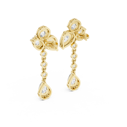 Gatsby Era Art Deco Dangles • Old Hollywood Crystal Drop Earrings • Geometric Halo Bridesmaid Gift