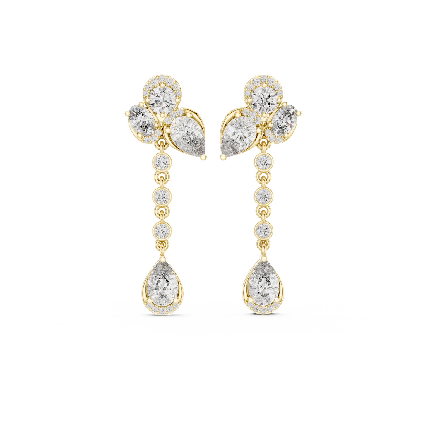 Gatsby Era Art Deco Dangles • Old Hollywood Crystal Drop Earrings • Geometric Halo Bridesmaid Gift