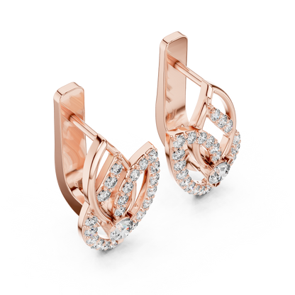 Serenity Petal Arc Earrings • Pavé Leaf Rings • High-Spark 14K/18K Gold Hoops