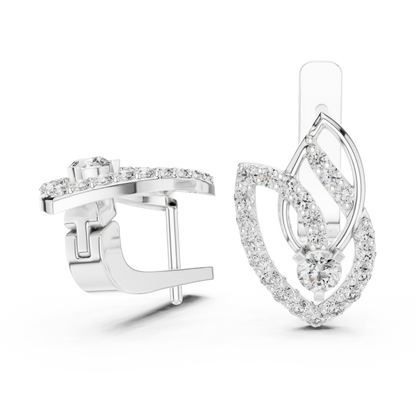 Serenity Petal Arc Earrings • Pavé Leaf Rings • High-Spark 14K/18K Gold Hoops