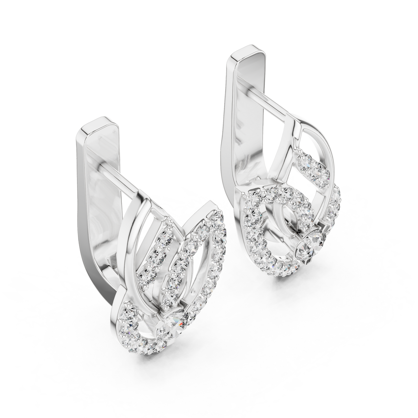 Serenity Petal Arc Earrings • Pavé Leaf Rings • High-Spark 14K/18K Gold Hoops