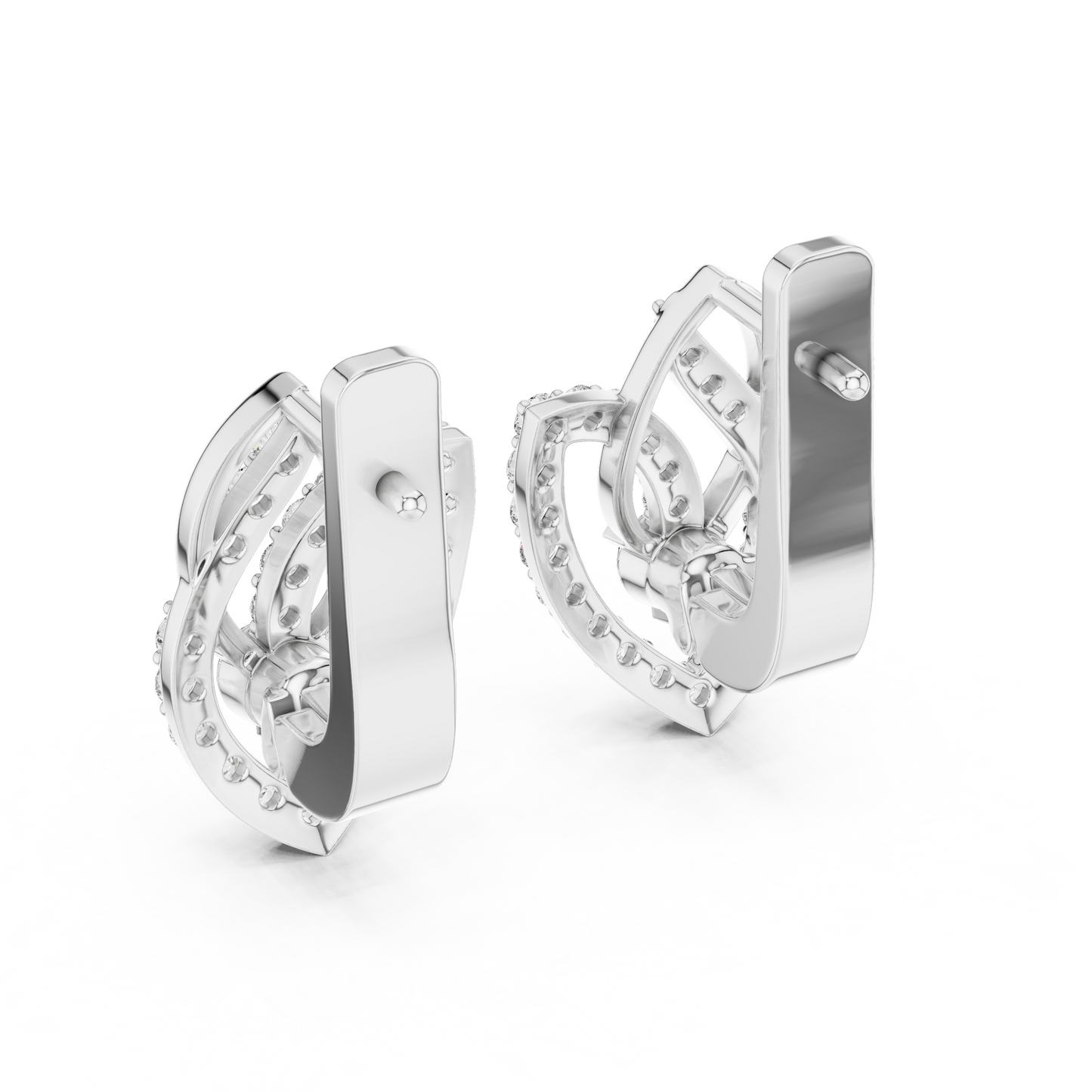 Serenity Petal Arc Earrings • Pavé Leaf Rings • High-Spark 14K/18K Gold Hoops